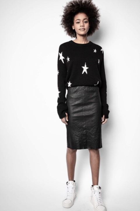 Zadig & Voltaire Jaden Crinkled leather Skirt