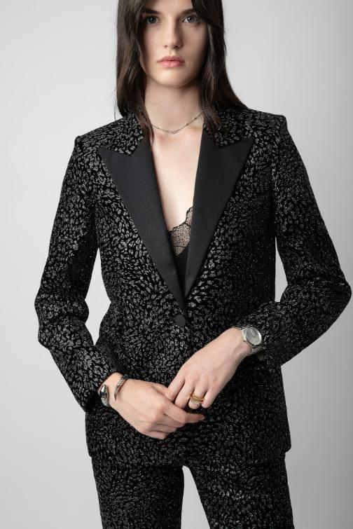 Zadig & Voltaire Venus Velvet Blazer, Black