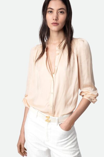 Zadig & Voltaire Tchin Satin Shirt, Sorbet