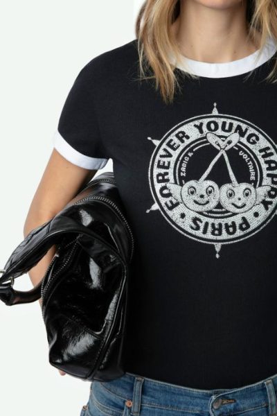 Zadig & Voltaire Walk Diamante Insignia T-Shirt, Black