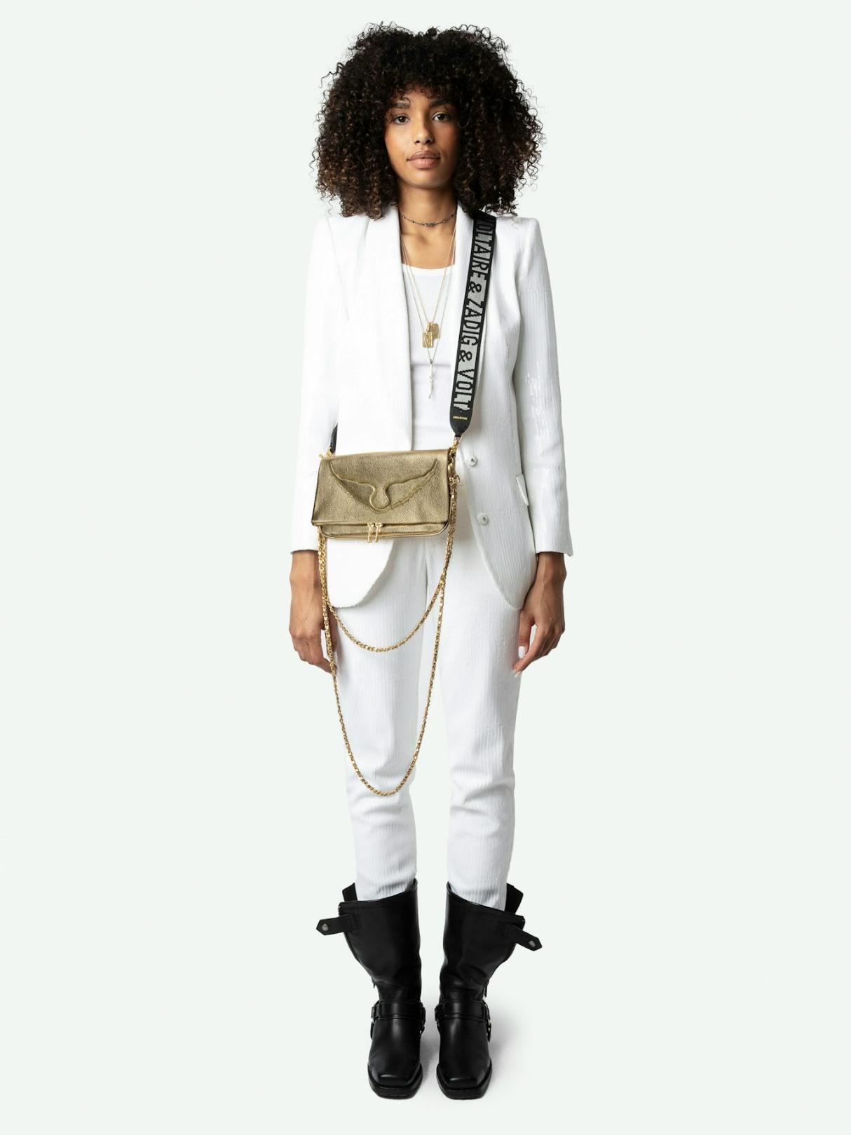 Zadig & Voltaire Zadig Shoulder Strap, Noir Silver