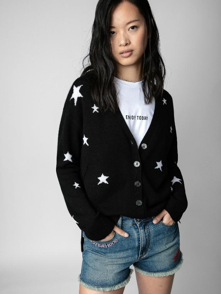 KWCA00001_NOIR_ADDI_1 Zadig & Voltaire Mirka Stars Cardigan,