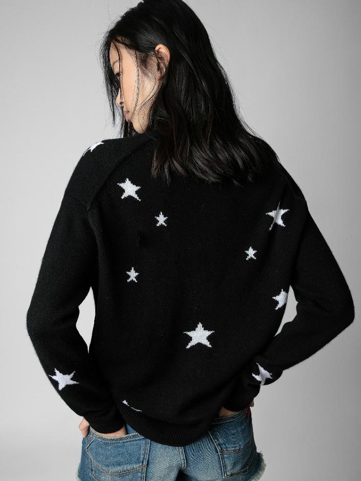 KWCA00001_NOIR_BACK Zadig & Voltaire Mirka Stars Cardigan,