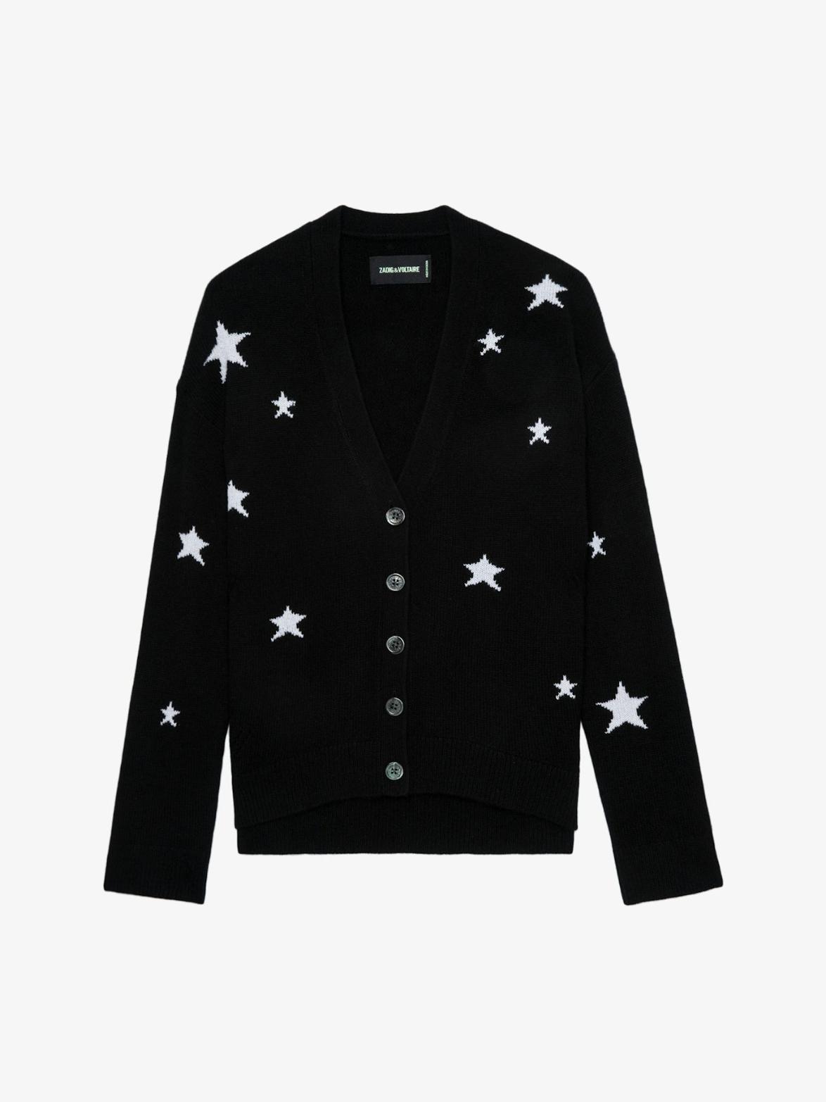 KWCA00001_NOIR_PACKSHOT Zadig & Voltaire Mirka Stars Cardigan,