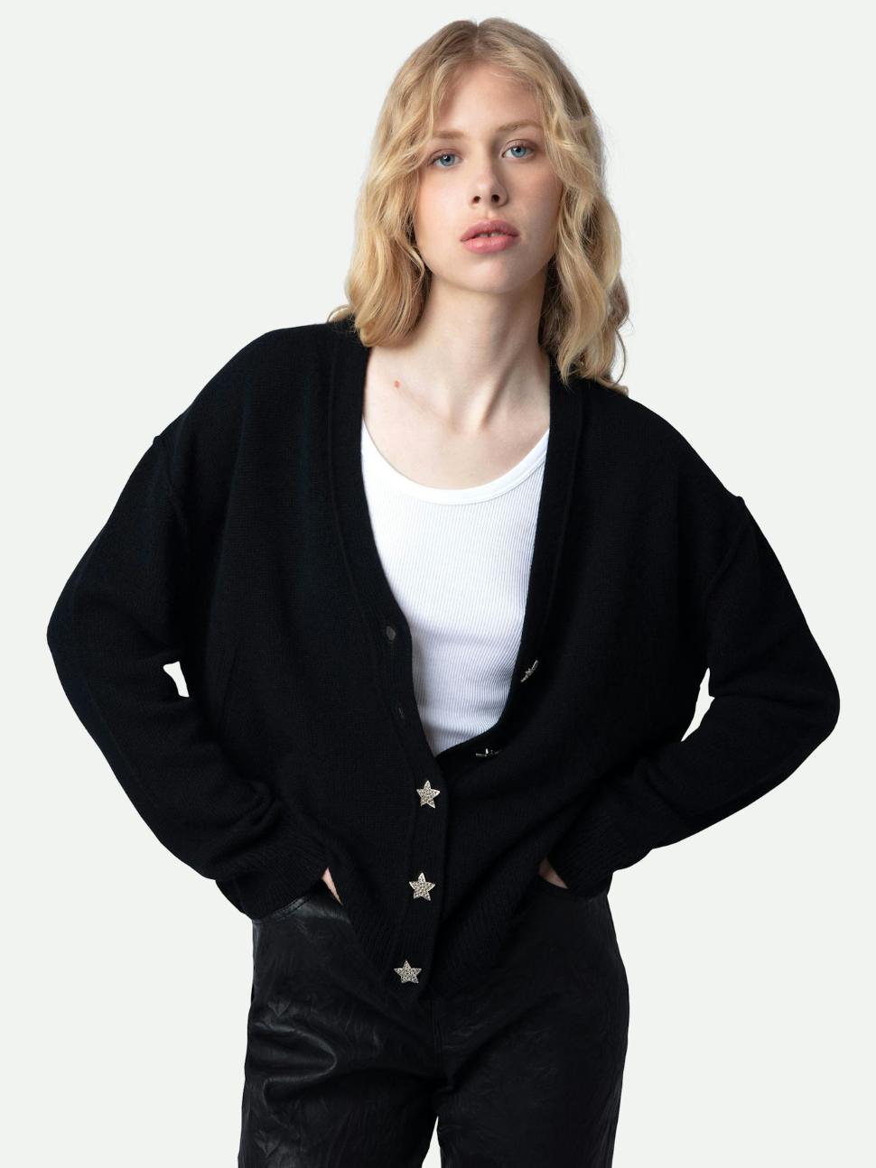 KWCA00002_NOIR_HOVER Zadig & Voltaire Mirka Jewelled Cardigan,