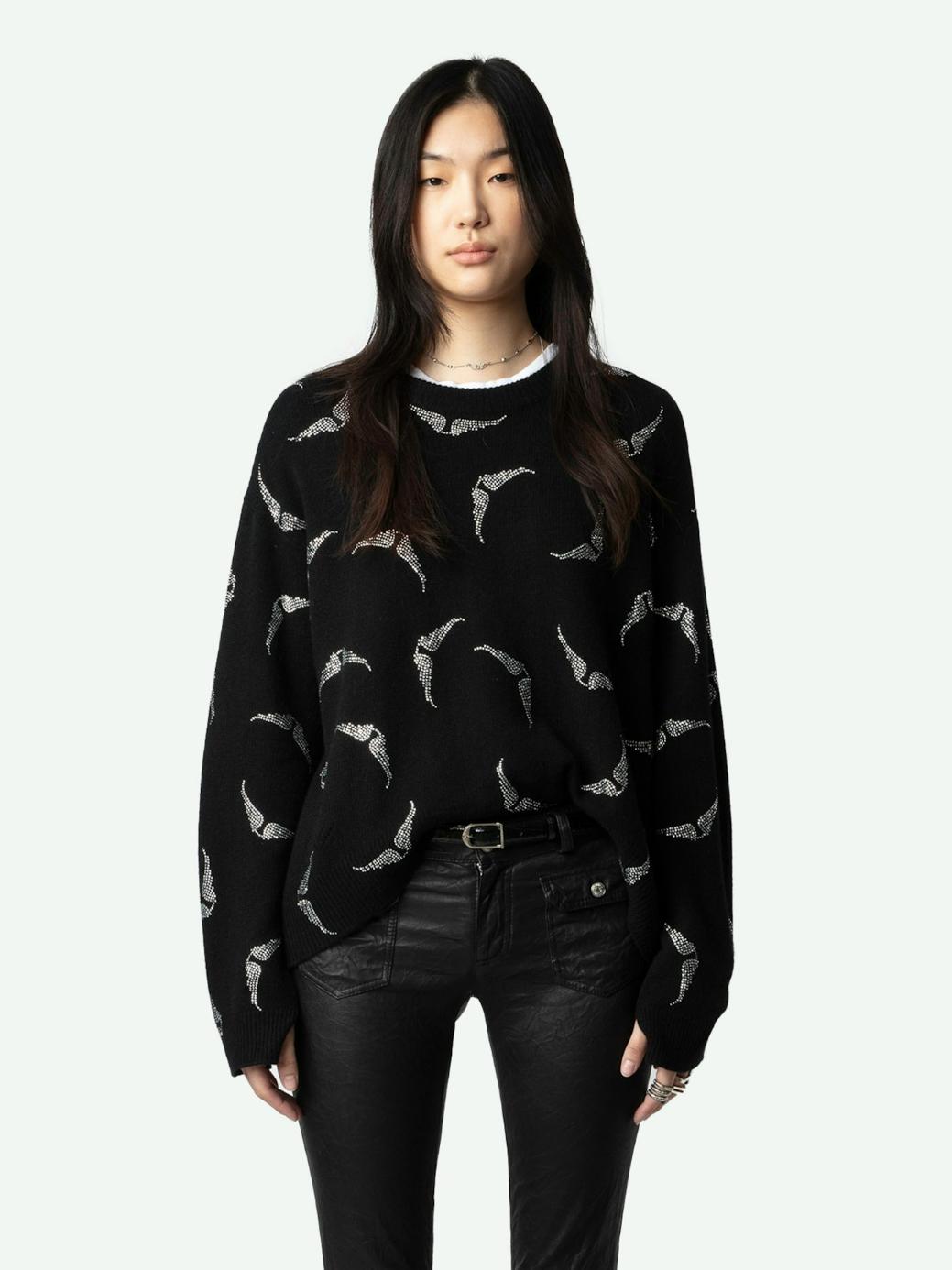 Zadig & Voltaire Markus Diamanté Wings Cashmere Sweater