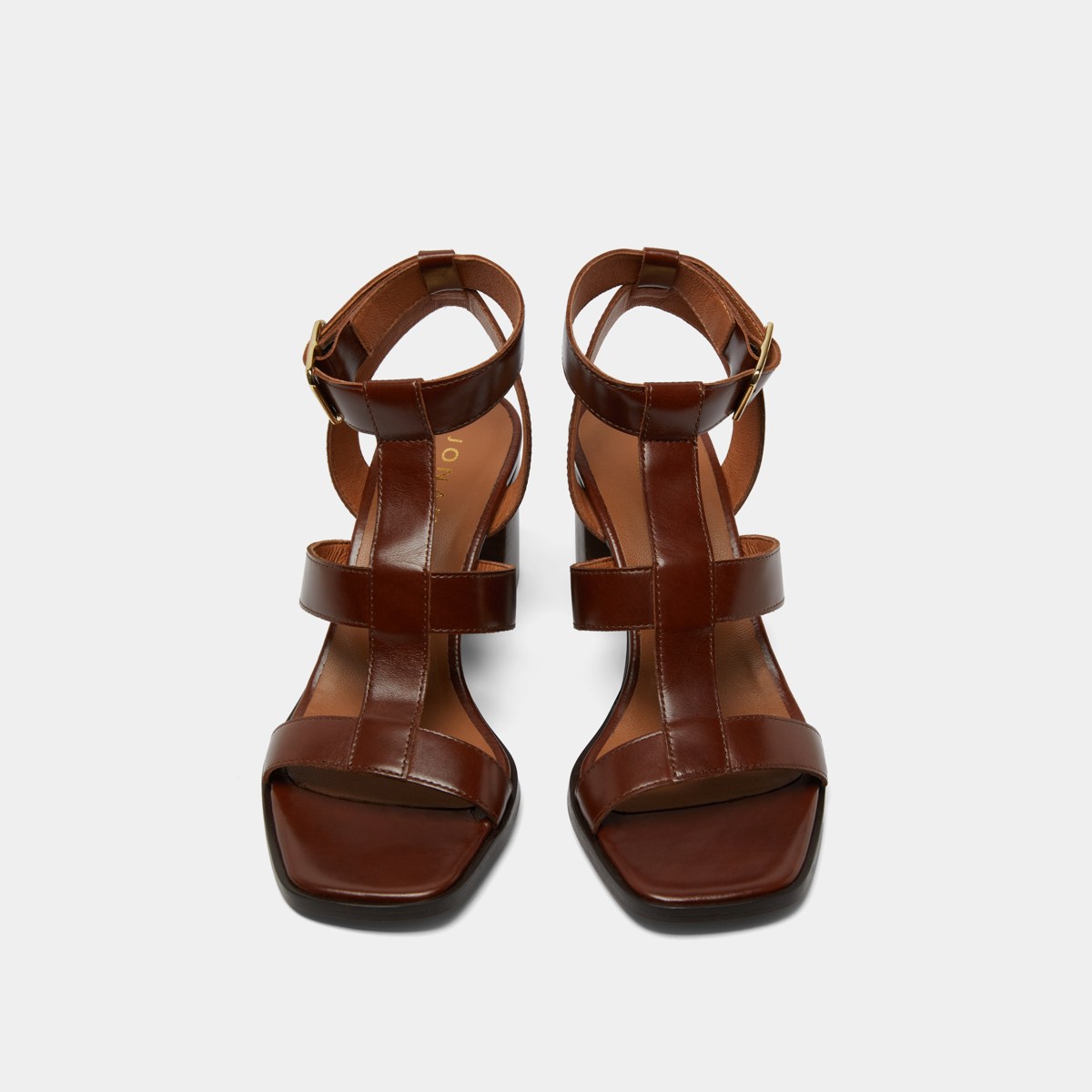 Jonak Vilma Heeled Sandals, Brown Leather