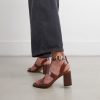 Jonak Vilma Heeled Sandals, Brown Leather