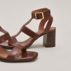 Jonak Vilma Heeled Sandals, Brown Leather