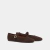 3700273-24-5 Jonak Deesse Ballet Flats, Dark Brown Velvet.