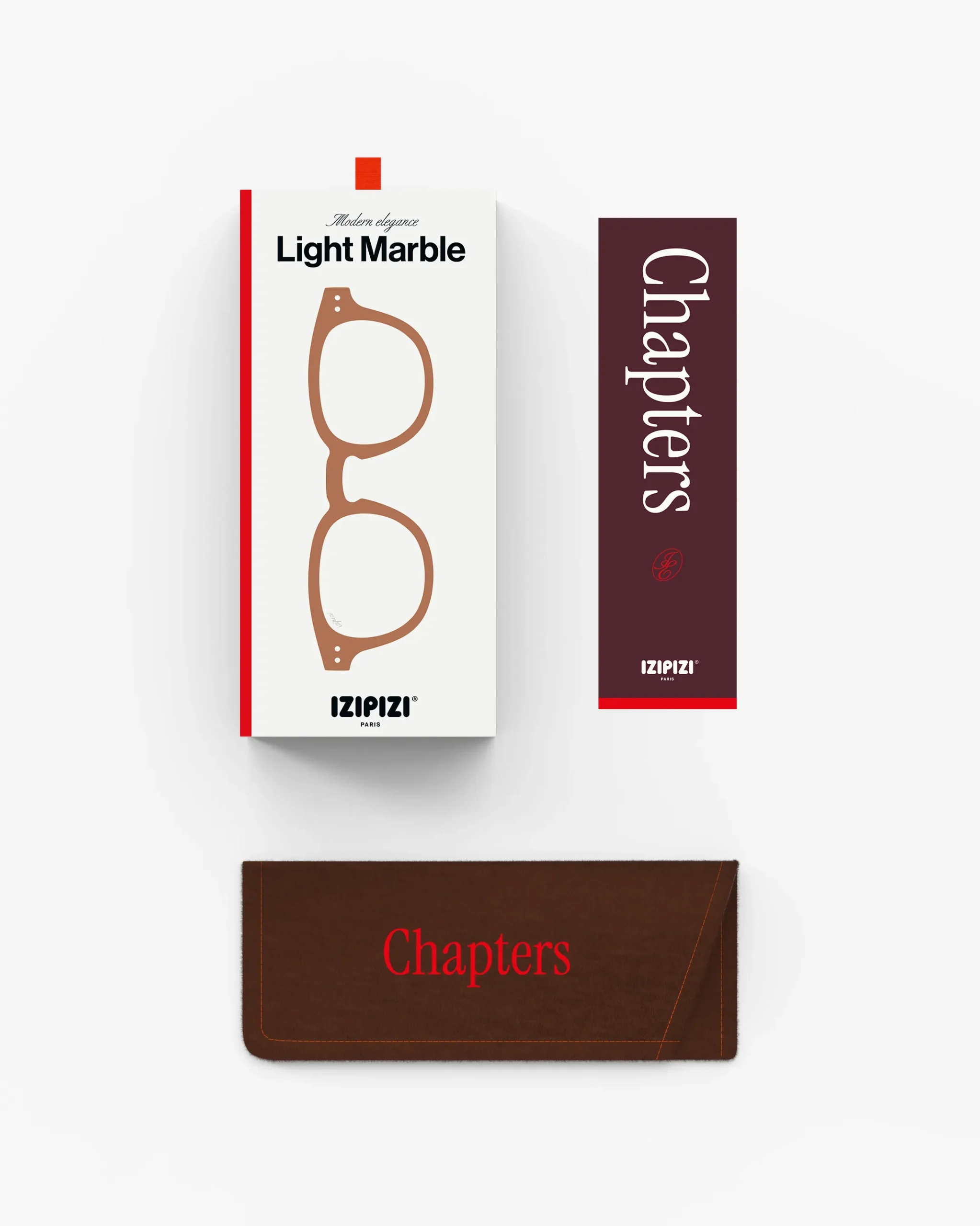 Izipizi #C Reading Glasses, Light Marble.