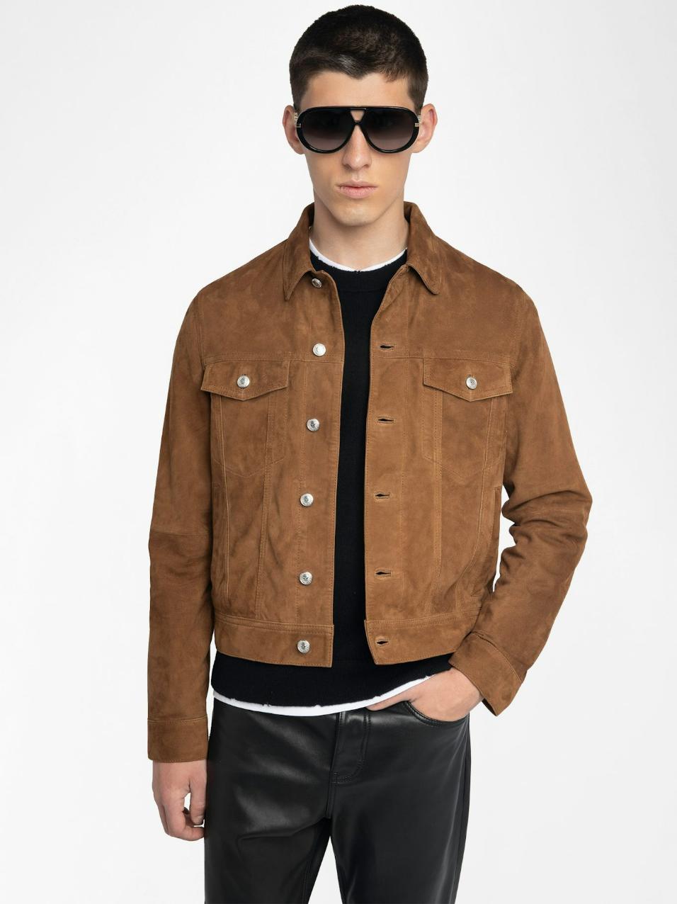 Zadig & Voltaire Bases Suede Leather Jacket
