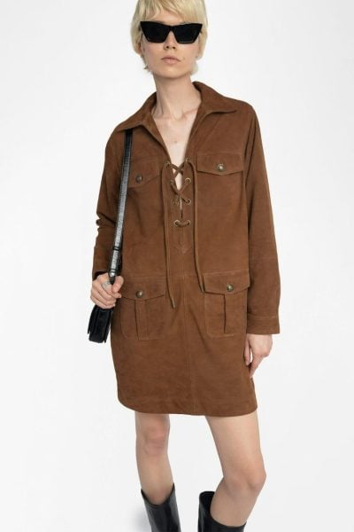 Zadig & Voltaire Remacha Suede Leather Dress