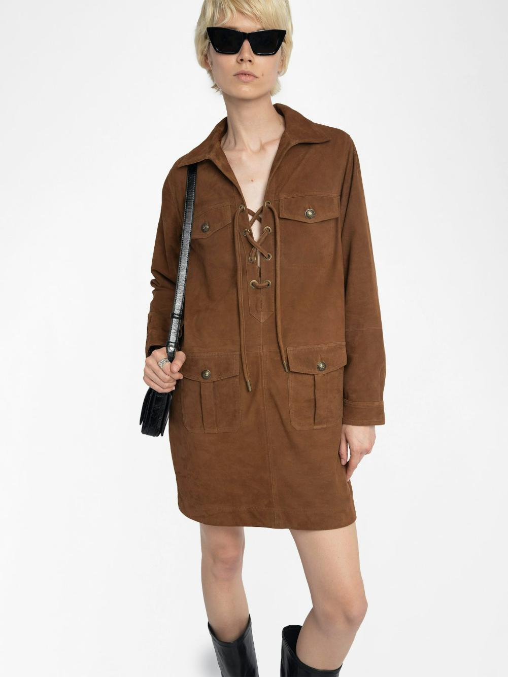 Zadig & Voltaire Remacha Suede Leather Dress