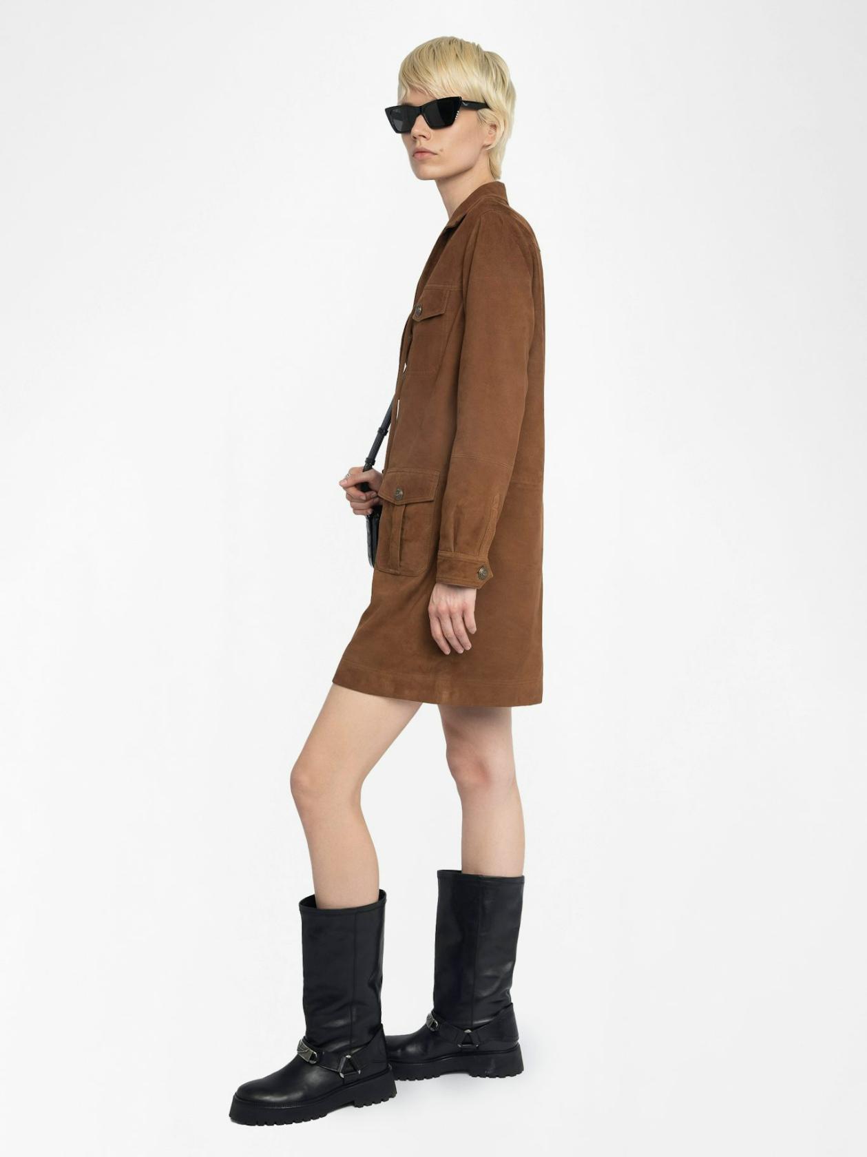 Zadig & Voltaire Remacha Suede Leather Dress