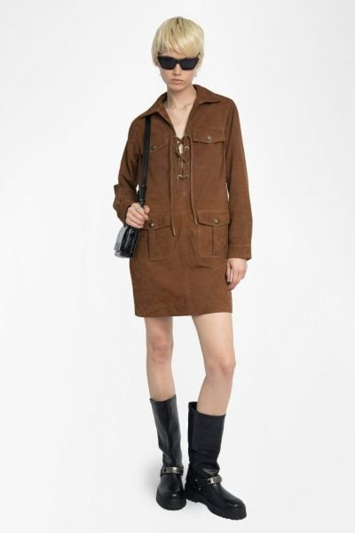 Zadig & Voltaire Remacha Suede Leather Dress