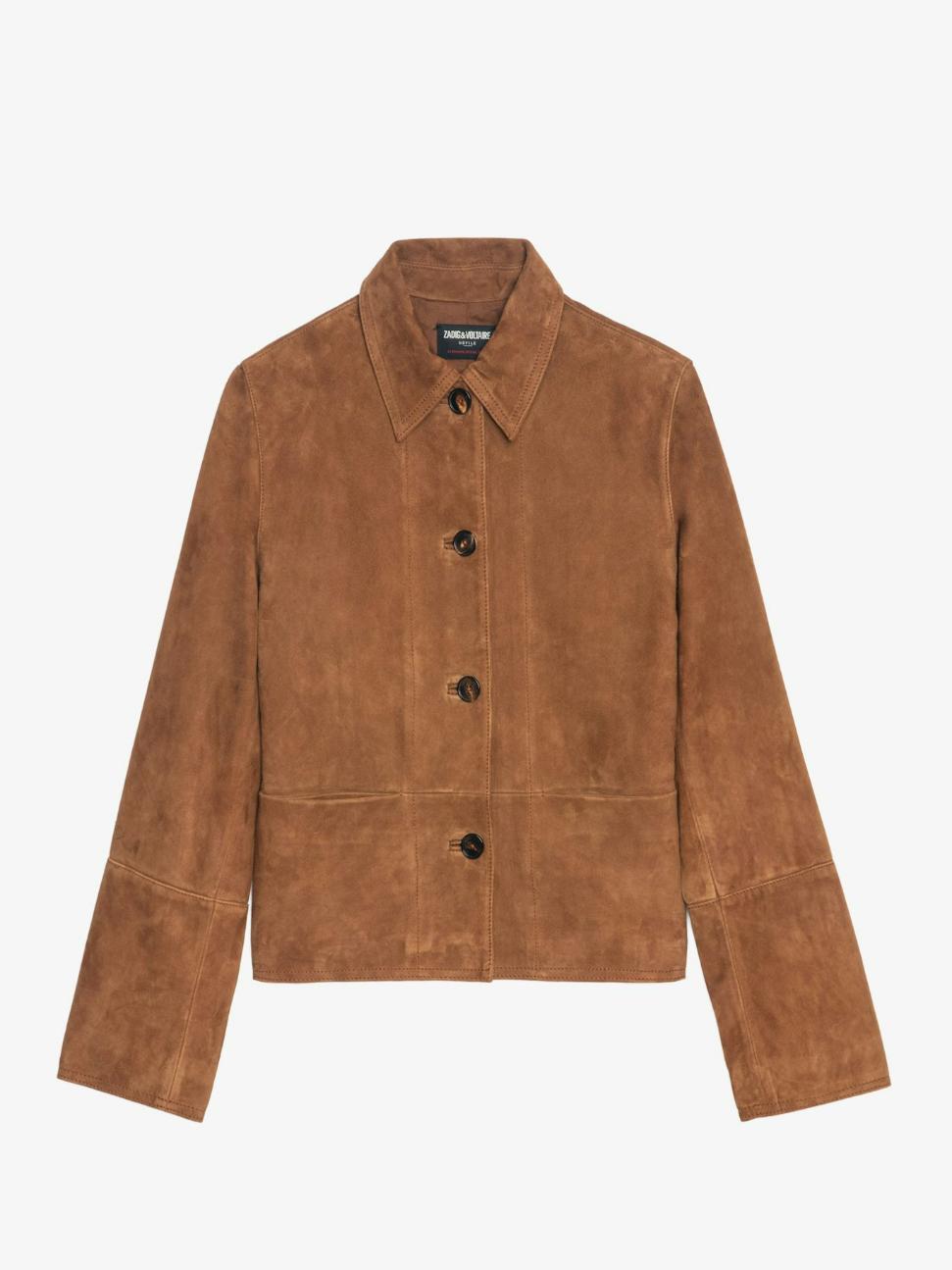 RWOW01246_COGNAC_PACKSHOT_6728b329359c7 Zadig & Voltaire Lessa Suede Leather Jacket,