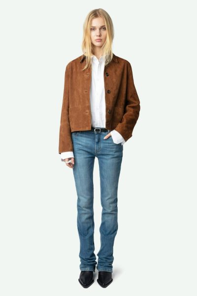 Zadig & Voltaire Lessa Suede Leather Jacket,