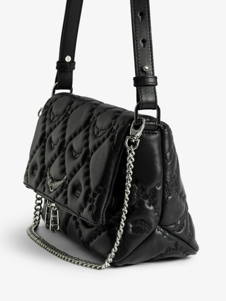 lwba04058_black_addi_1 Zadig & Voltaire Rocky II Quilted Monogram Clutch,