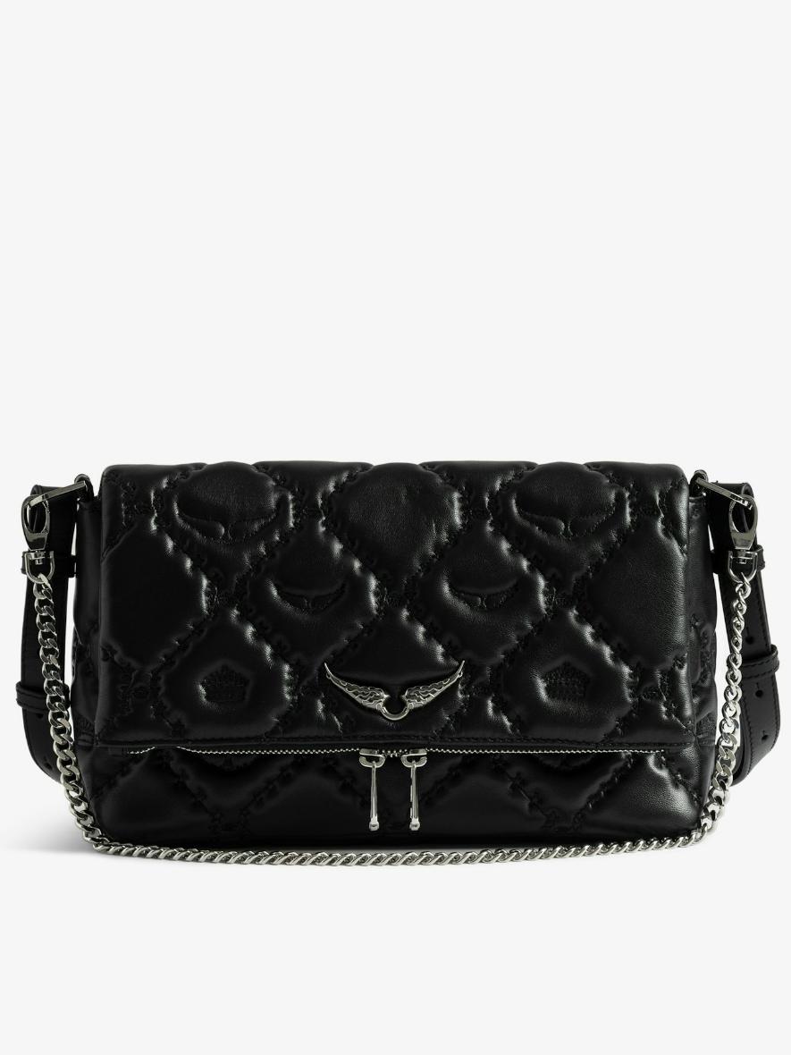 lwba04058_black_packshot Zadig & Voltaire Rocky II Quilted Monogram Bag,