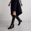 Jonak Bonnie Heeled Boots, Black Leather.
