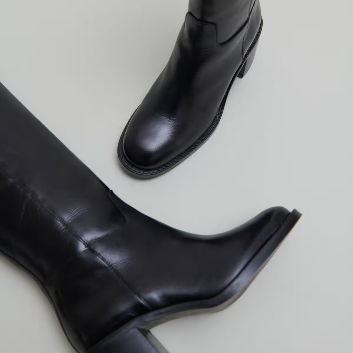 Jonak Bonnie Heeled Boots, Black Leather.