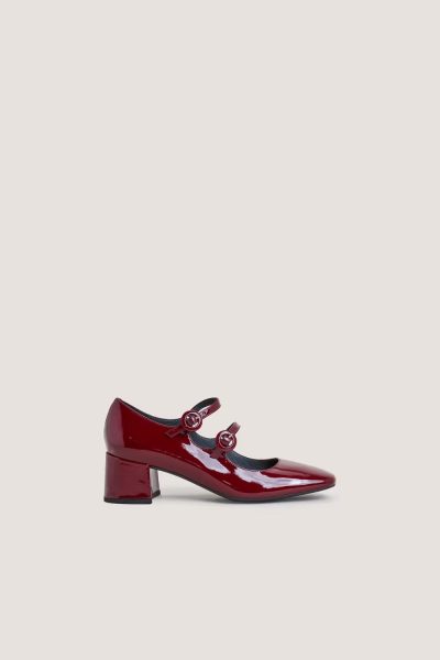 Jonak Delou Mary Janes, Burgundy Patent Leather.