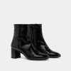 Jonak Doniama Heeled Boots, Black Pleated Patent.