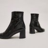 Jonak Doniama Heeled Boots, Black Pleated Patent.