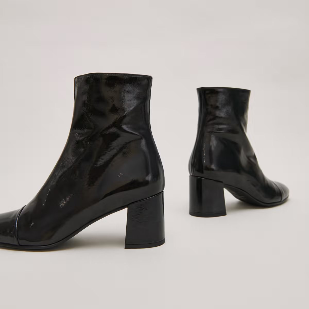 Jonak Doniama Heeled Boots, Black Pleated Patent.