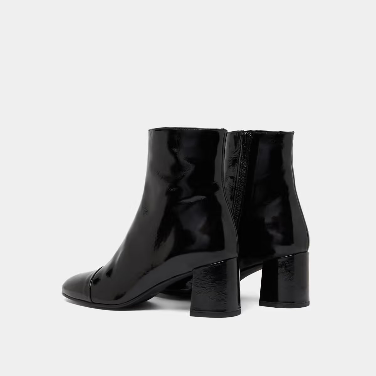 Jonak Doniama Heeled Boots, Black Pleated Patent.