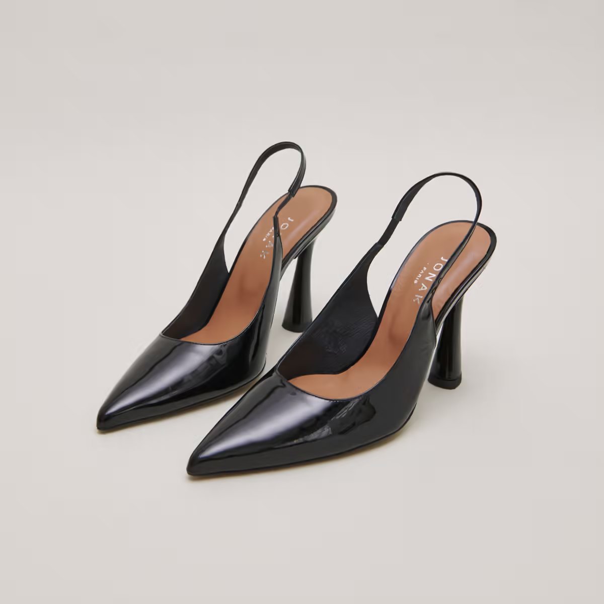 3400179-26 (6) Jonak Dressy Pumps, Black Patent.