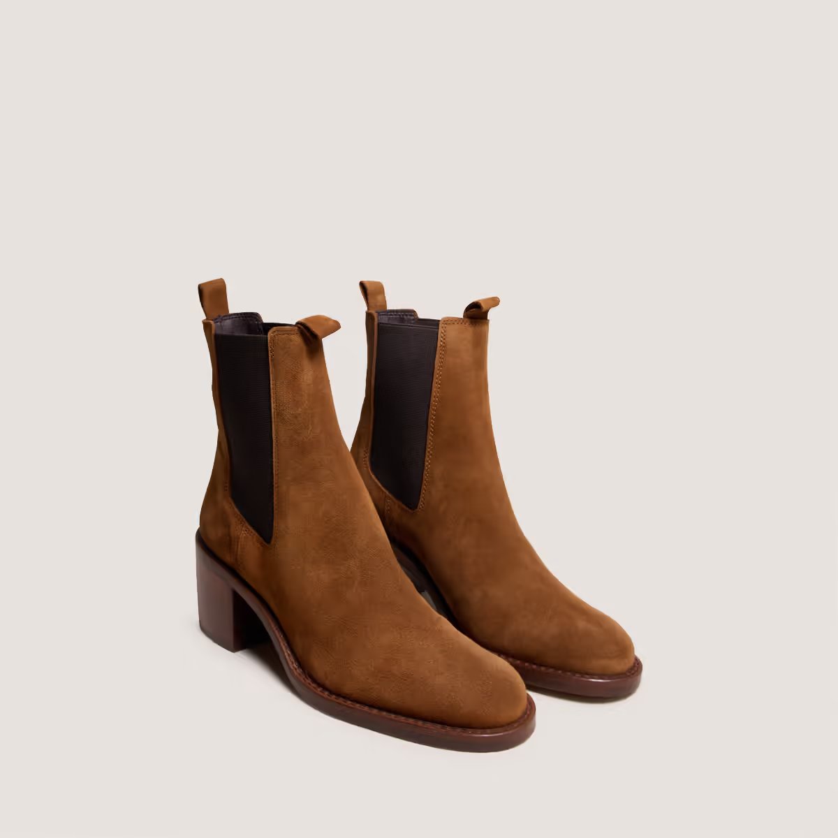Jonak Bertille Heeled Boots, Cognac Suede