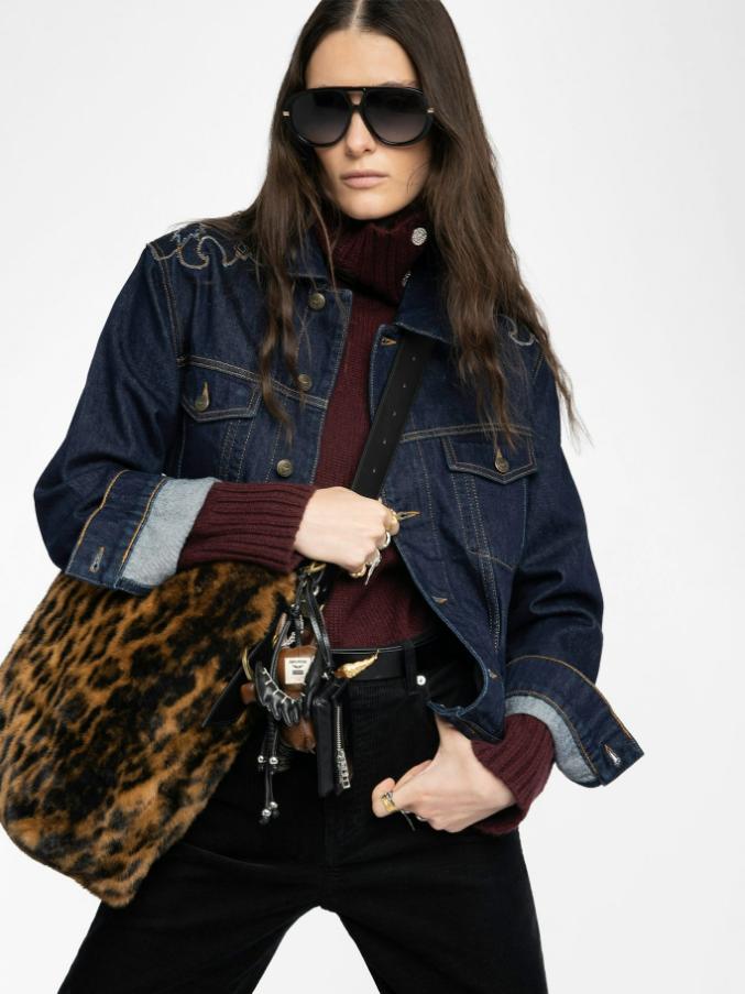 Zadig & Voltaire Jane Hobo Leopard Bag,
