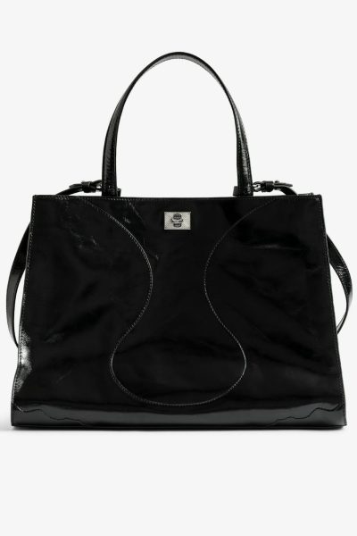 Zadig & Voltaire Jack Vintage Patent Bag, Black.