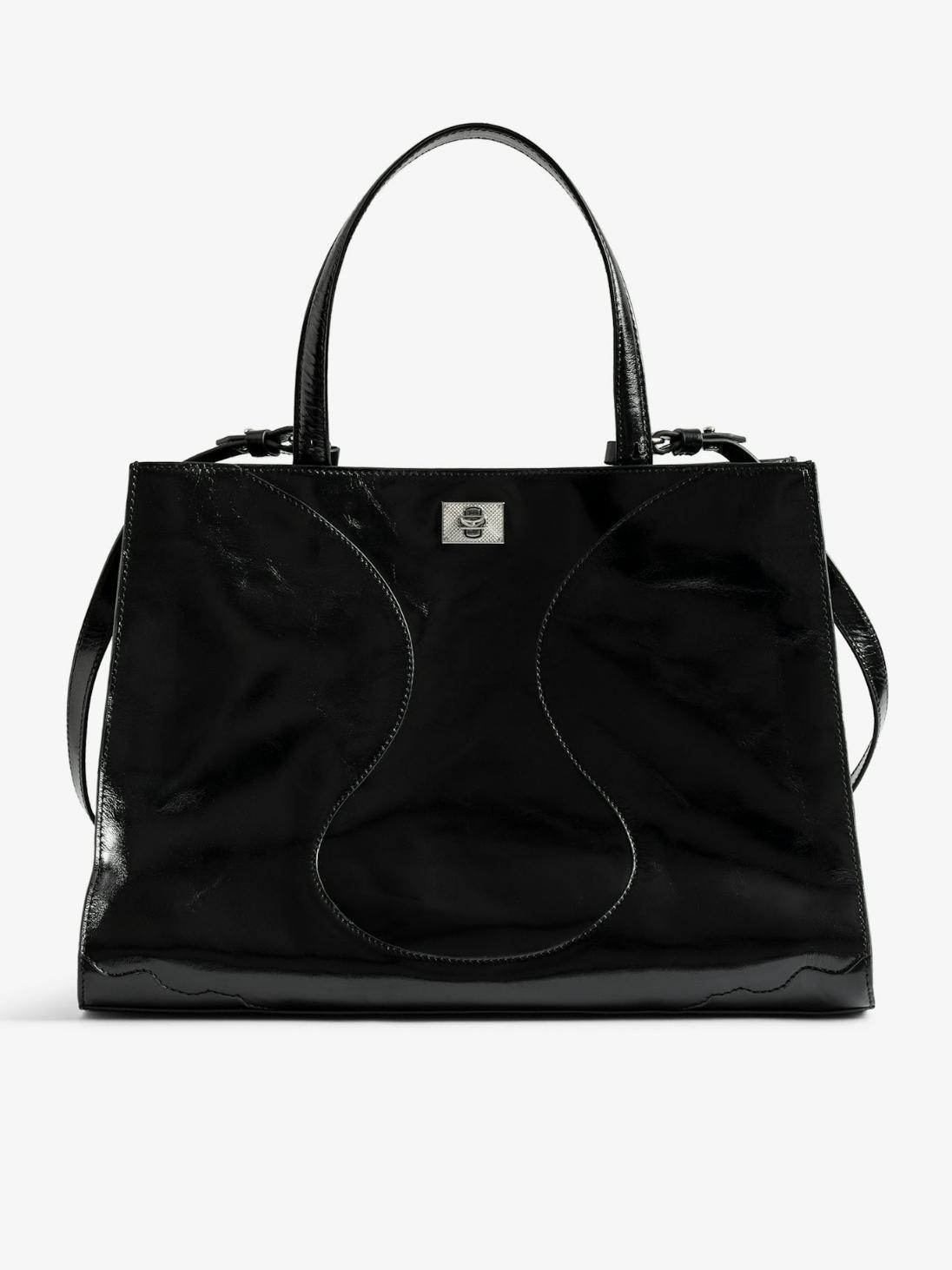 Zadig & Voltaire Jack Vintage Patent Bag, Black.