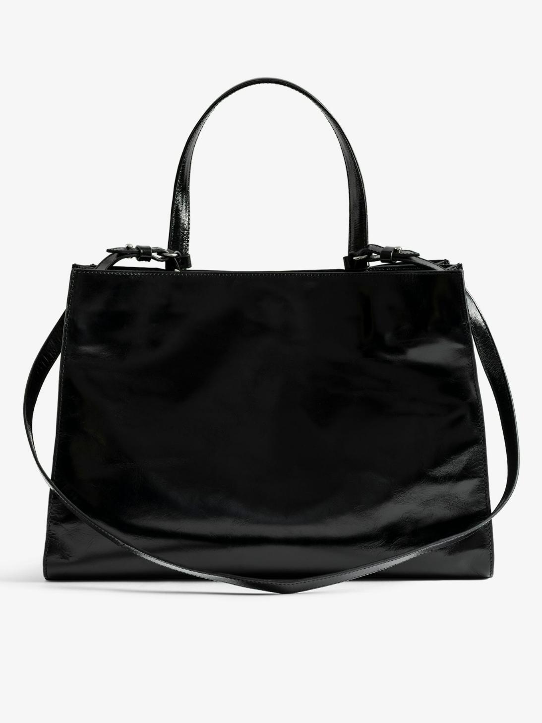 Zadig & Voltaire Jack Vintage Patent Bag, Black.