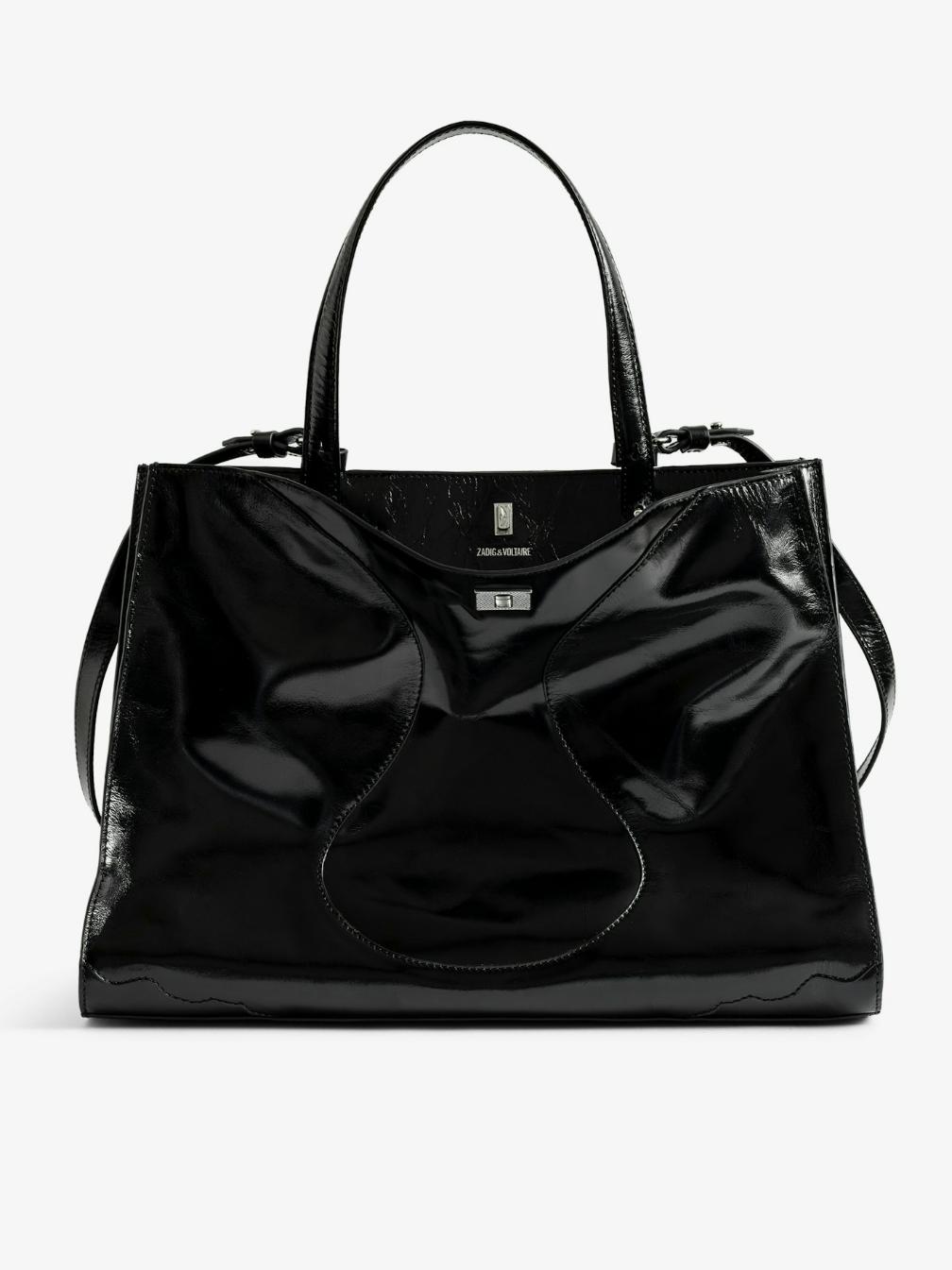 Zadig & Voltaire Jack Vintage Patent Bag, Black.