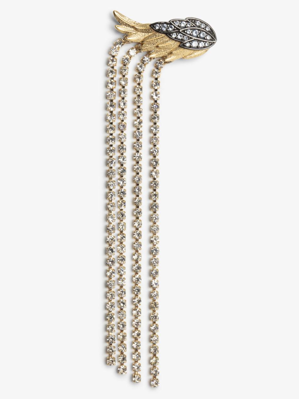 OWJW00651_MATT GOLD_ADDI_1 Zadig & Voltaire Rock Feather Earrings, Matt Gold.