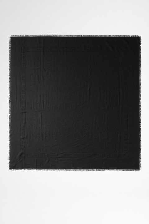 OWSC00001_NOIR-3607622380342 (1) Zadig & Voltaire Glenn ZV Initiale Scarf, Black.