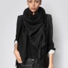 OWSC00001_NOIR-3607622380342 (2) Zadig & Voltaire Glenn ZV Initiale Scarf, Black.