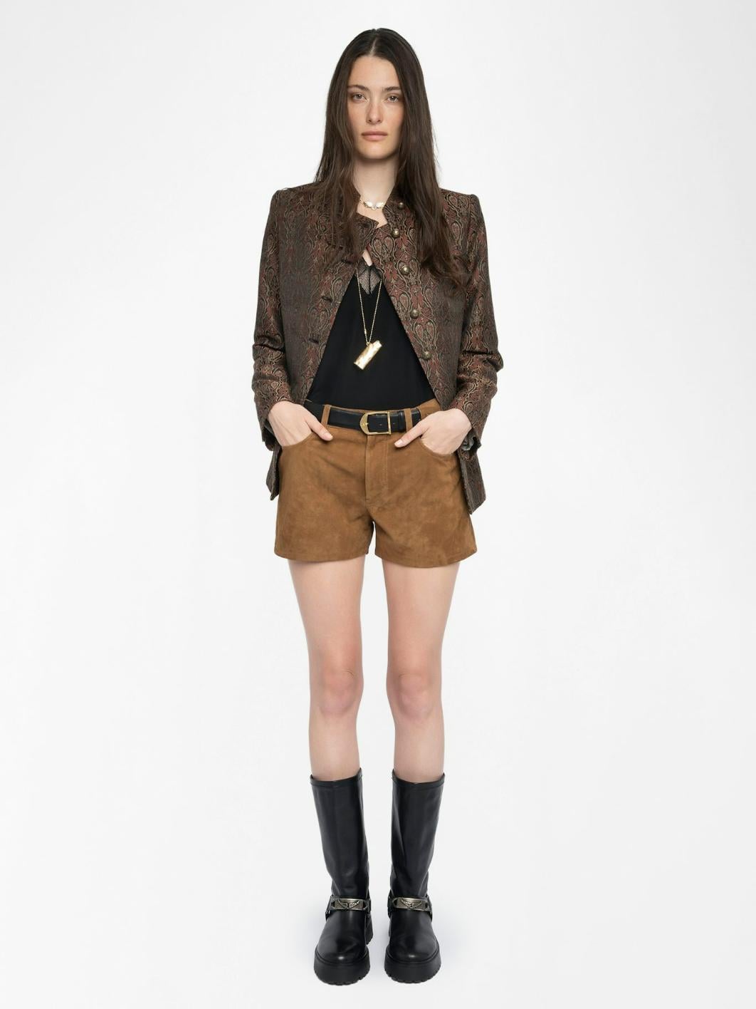 Zadig & Voltaire Sadys Suede Leather Shorts