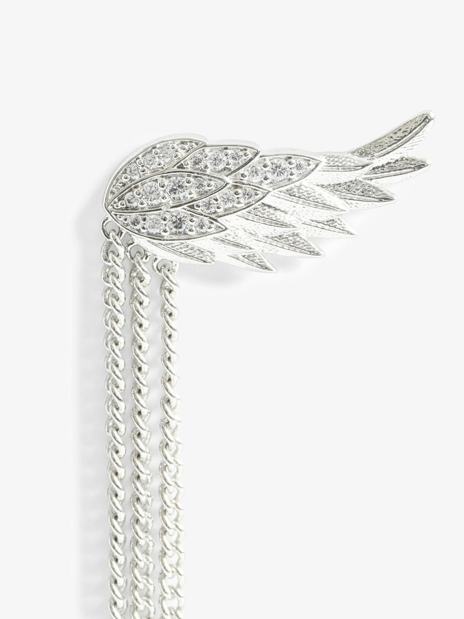 owjw01774_matt_silver_addi_1_1 Zadig & Voltaire Rock Feather Chain Earrings,