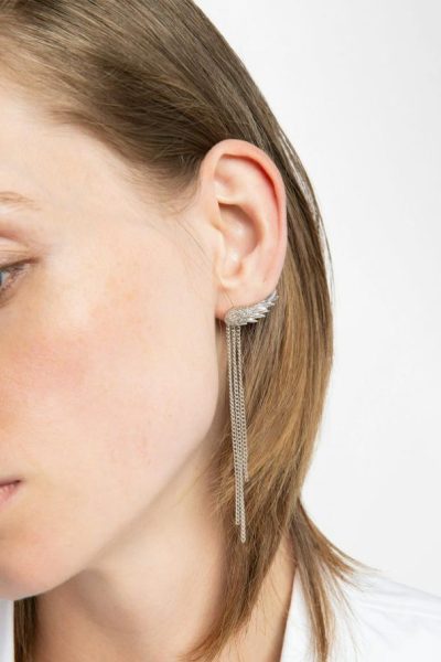 Alternative view of Zadig & Voltaire Rock Feather Chain Earrings