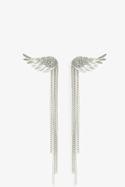 Zadig & Voltaire Rock Feather Chain Earrings,
