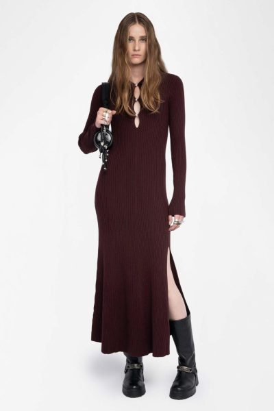 Zadig & Voltaire Lysaya Knit Dress, Burgundy.