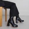Jonak Voris Platform Boots, Black Leather.