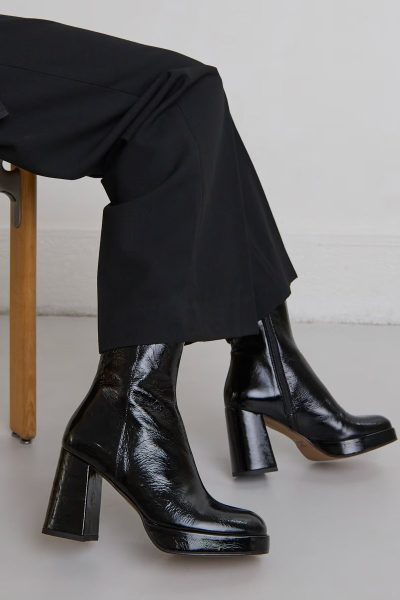 Jonak Voris Platform Boots, Black Leather.