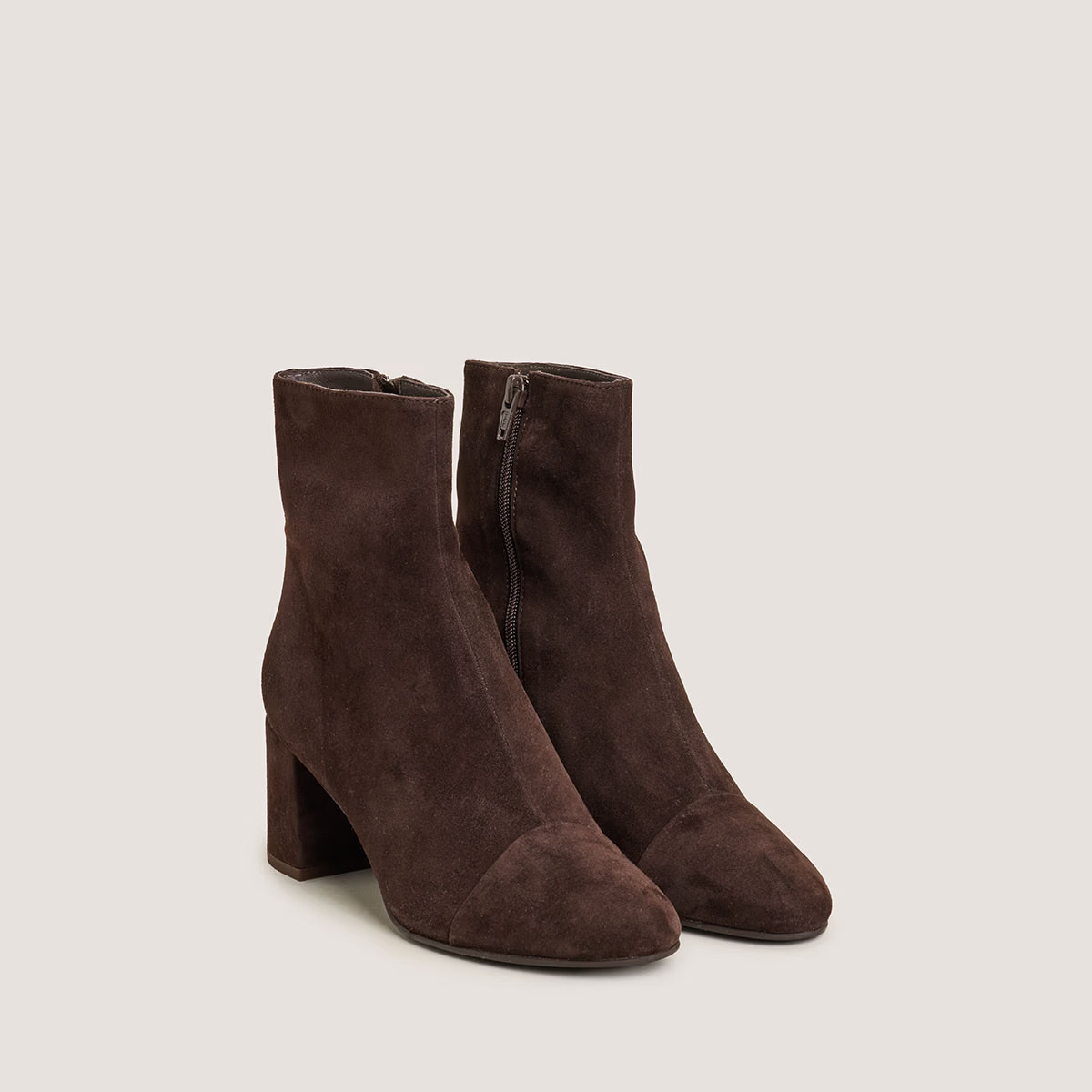 3400165-24 (3) Jonak Doniama Heeled Boots, Dark Brown Velvet.