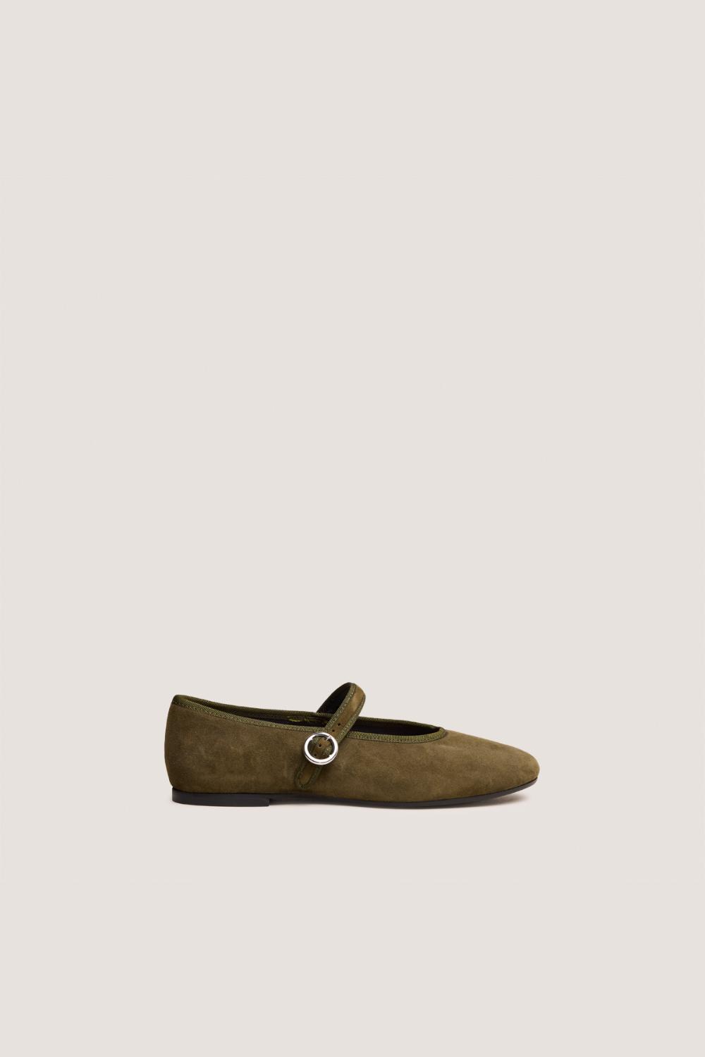 Jonak Deesse Ballet Flats, Kaki Leather